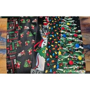 VTG Novelty Christmas Holiday Neckties Ties Lot of 5 Tie Tales Polyester